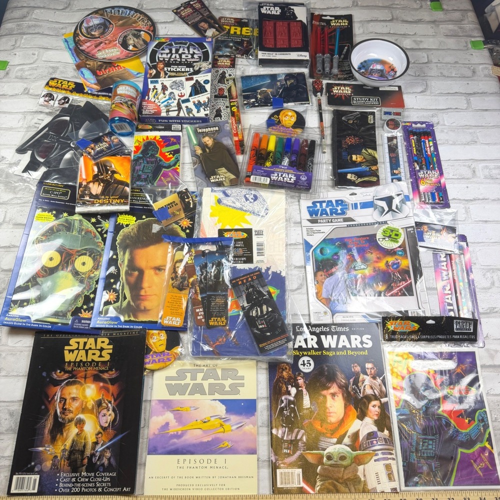Vintage Star Wars 1990s Collectible Mixed Lot Bundle School Party Miscellaneous